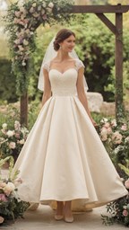 نمایش جزئیات برای لباس عروس مدل Tea-Length (تیلنگث) یا Midi (میدی) تصویر لباس عروس مدل Tea-Length (تیلنگث) یا Midi (میدی)